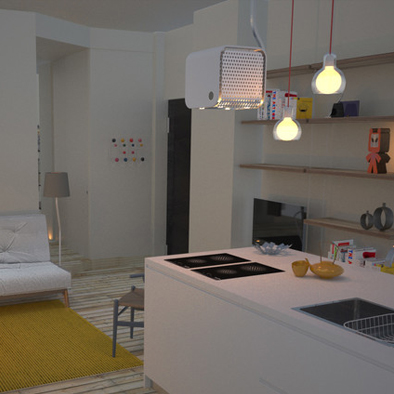 Bilocale | progetto per trasformare un monolocale in centro a Torino, in un bilocale provvisto di cabina armadio e vano lavanderia